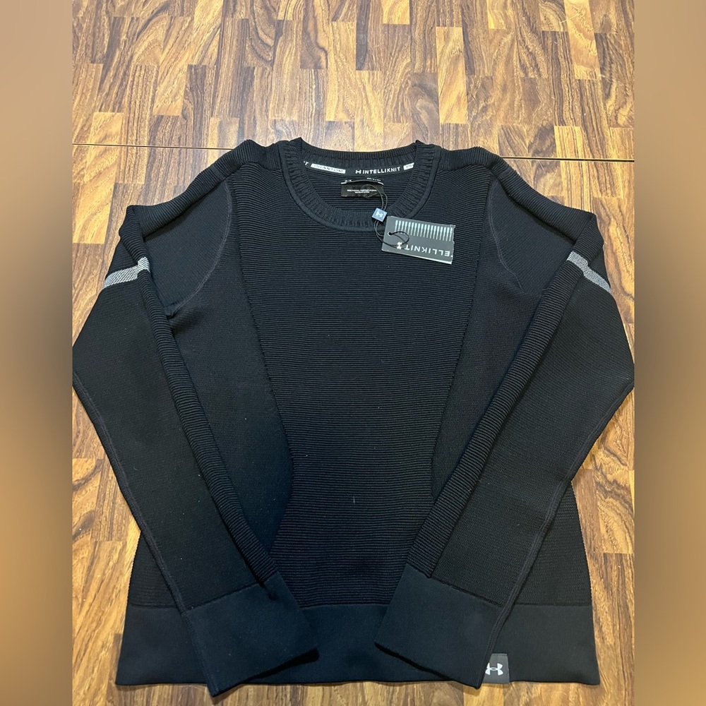 Under Armour Intelliknit Phantom Sweater Size Small Pullover Sweatshirt Black